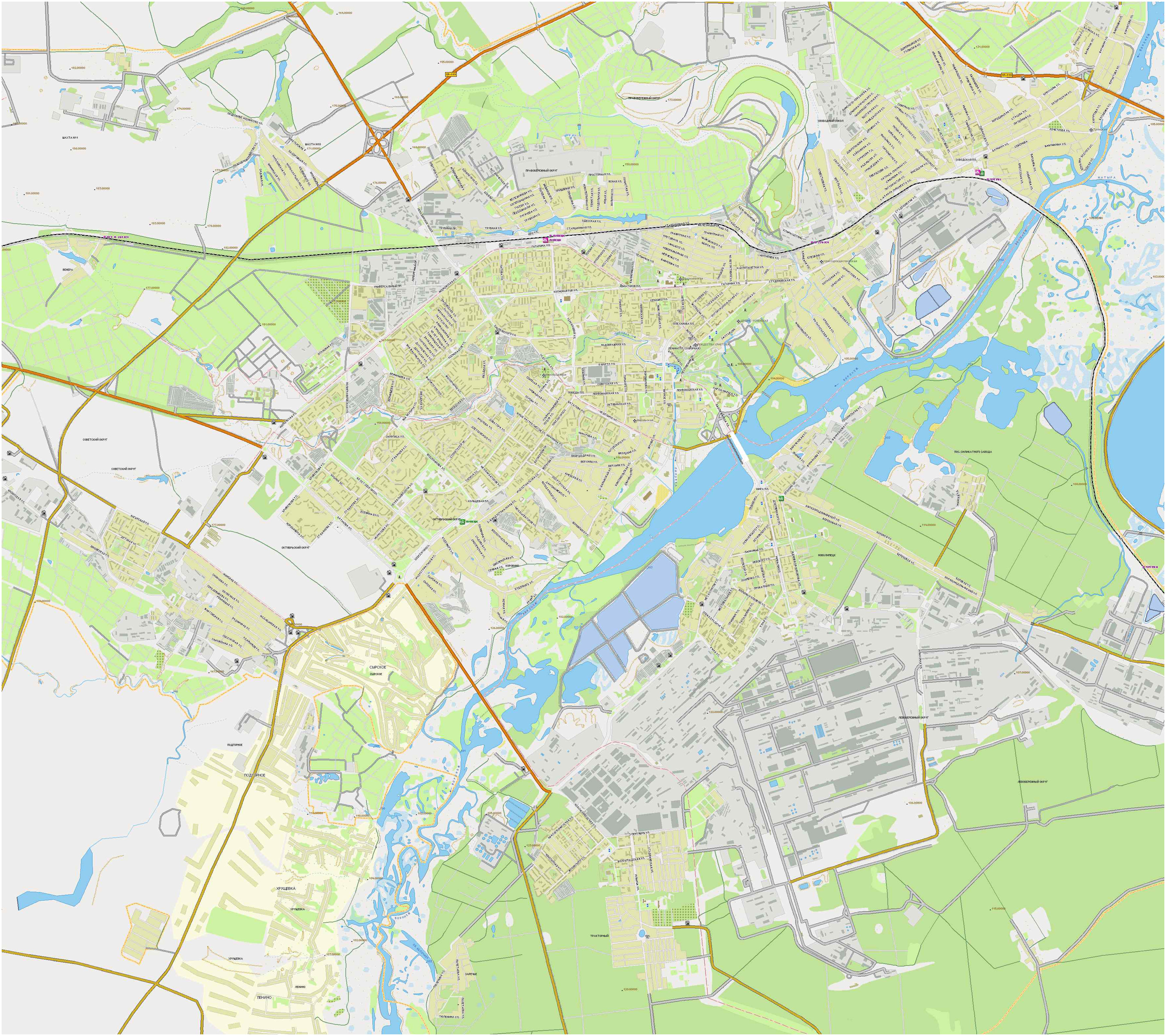Карта города липецка