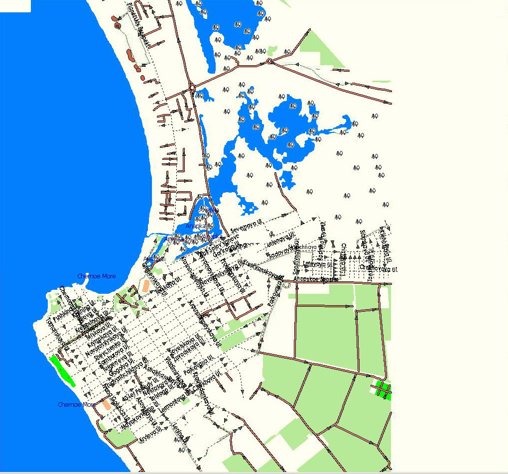 GPS карта г. Анапа. Подробная GPS карта Анапы для GPS навигаторов Garmin